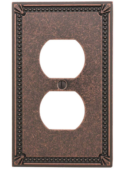 Imperial Bead Single Duplex Cover Plate